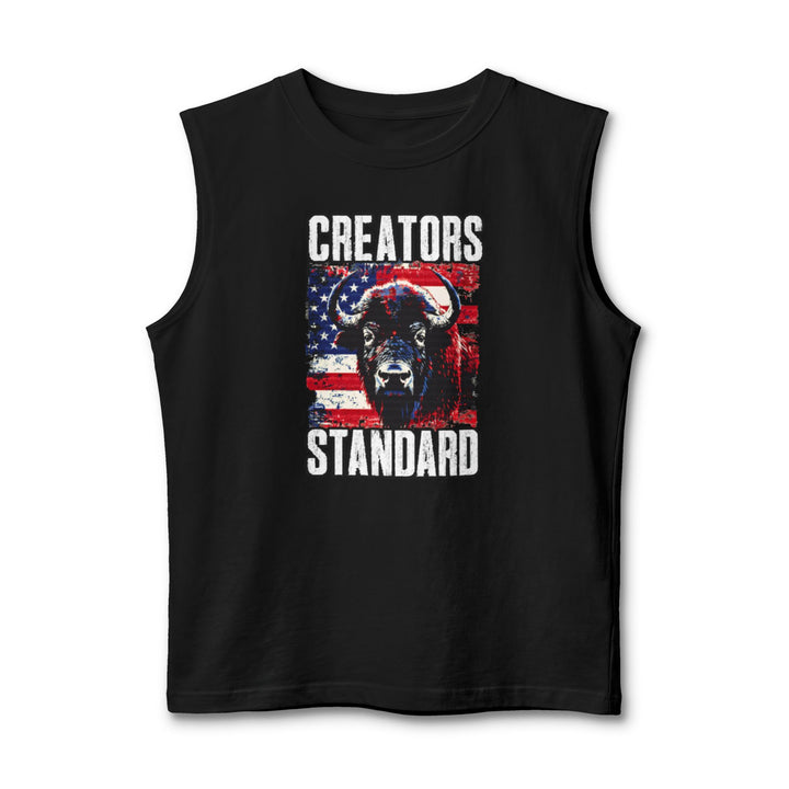 Buffalo Tank Top — Vintage American Flag Graphic