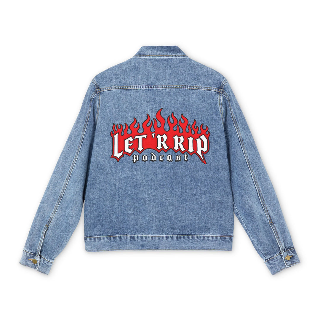 Denim Jacket — "Let R Rip" Flame Back Patch Jacket