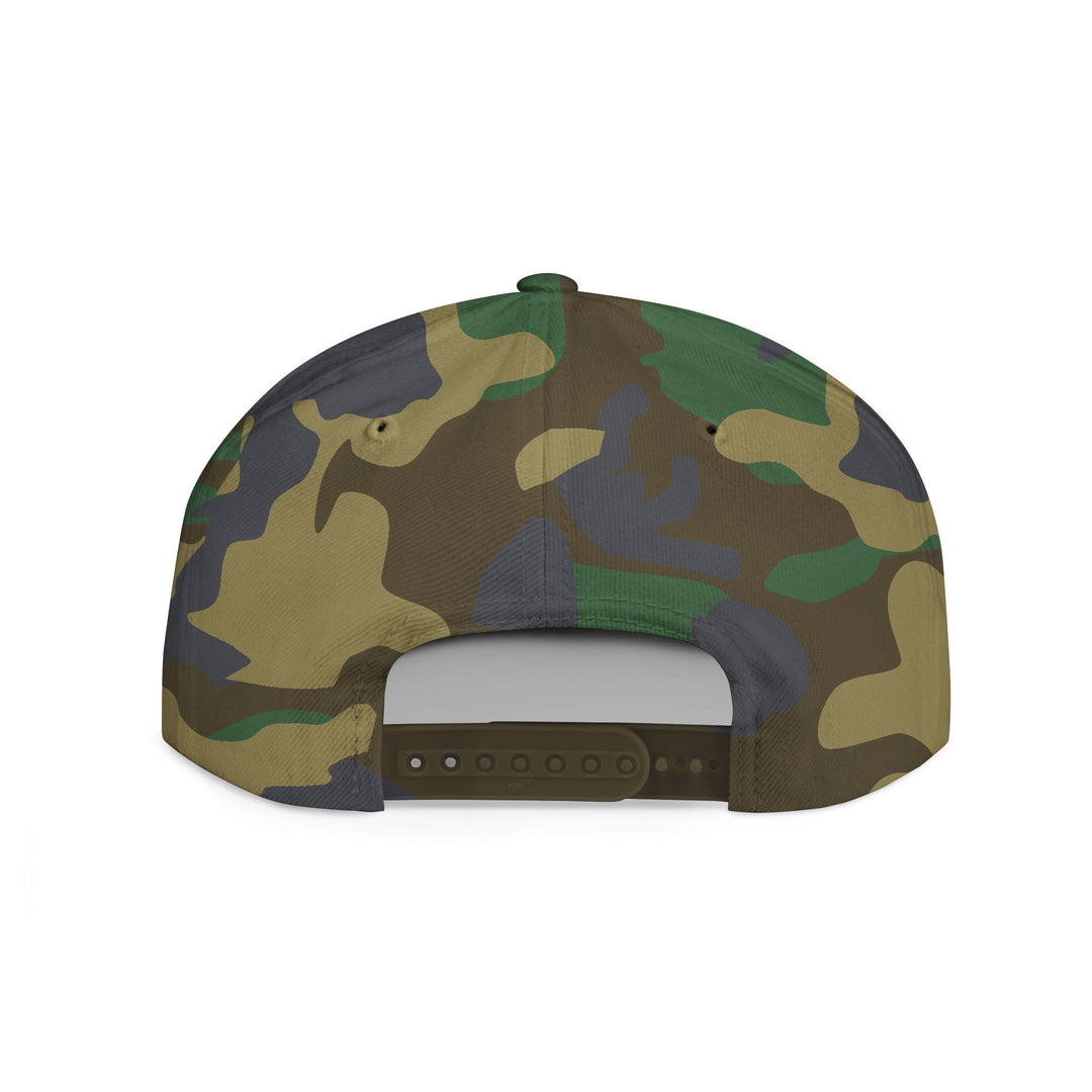 Camo Snapback Hat — "Family Faith Freedom" Flat Bill Military Cap