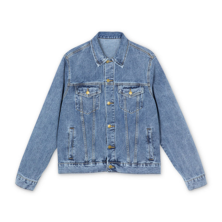 Denim Jacket — "Let R Rip" Flame Back Patch Jacket