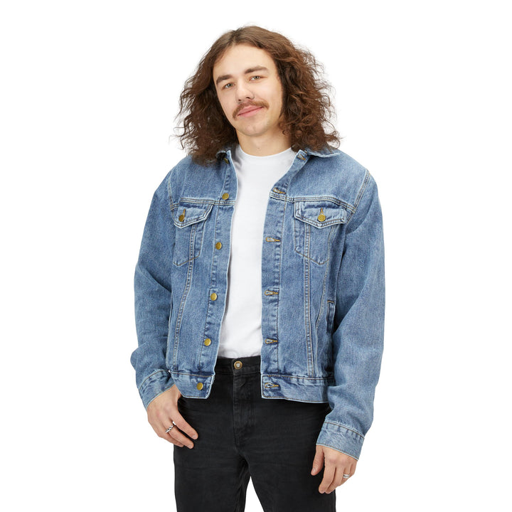 Denim Jacket — "Let R Rip" Flame Back Patch Jacket