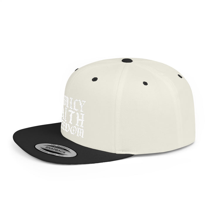 Camo Snapback Hat — "Family Faith Freedom" Flat Bill Military Cap